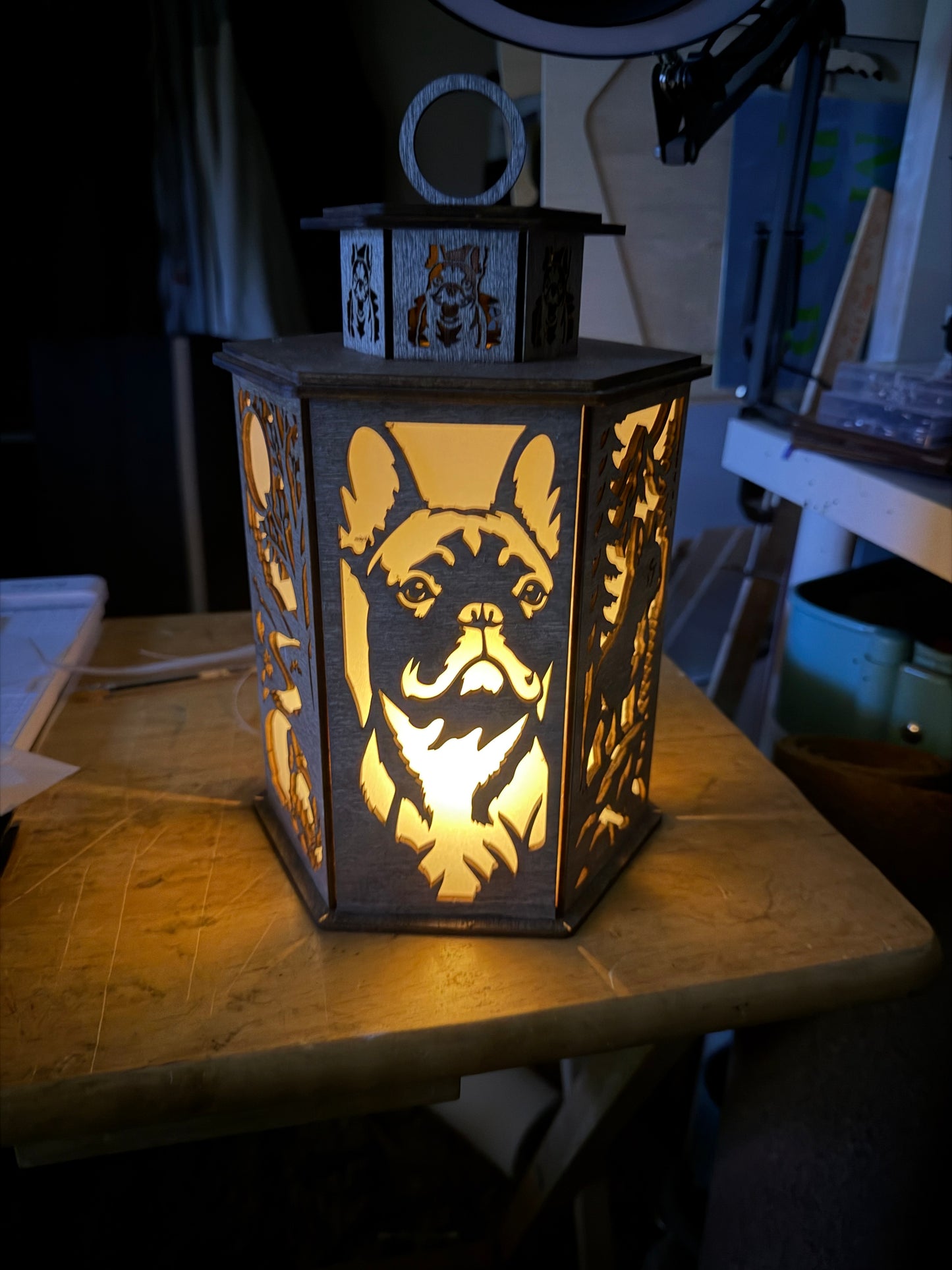French Bull Dog, Handmade Laser-Cut Wood Laser