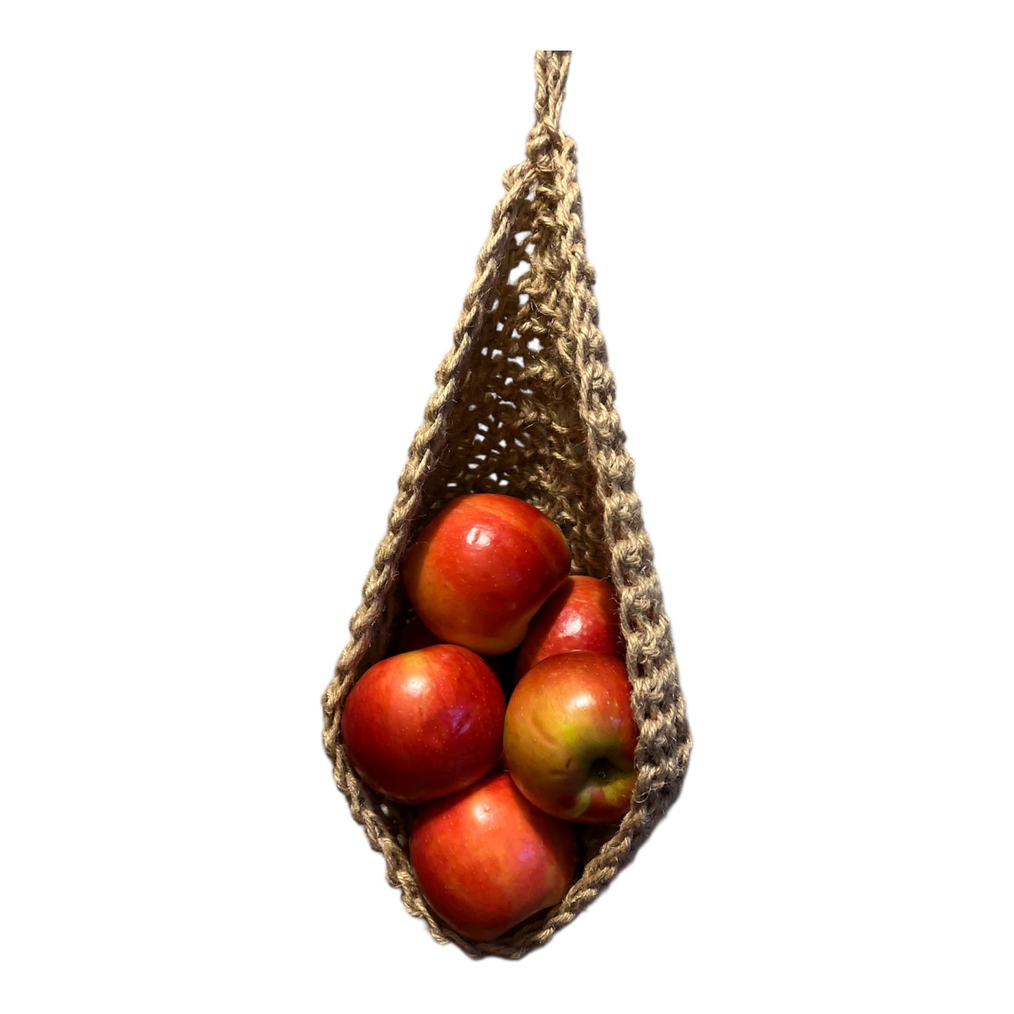 Hanging basket, crocheted