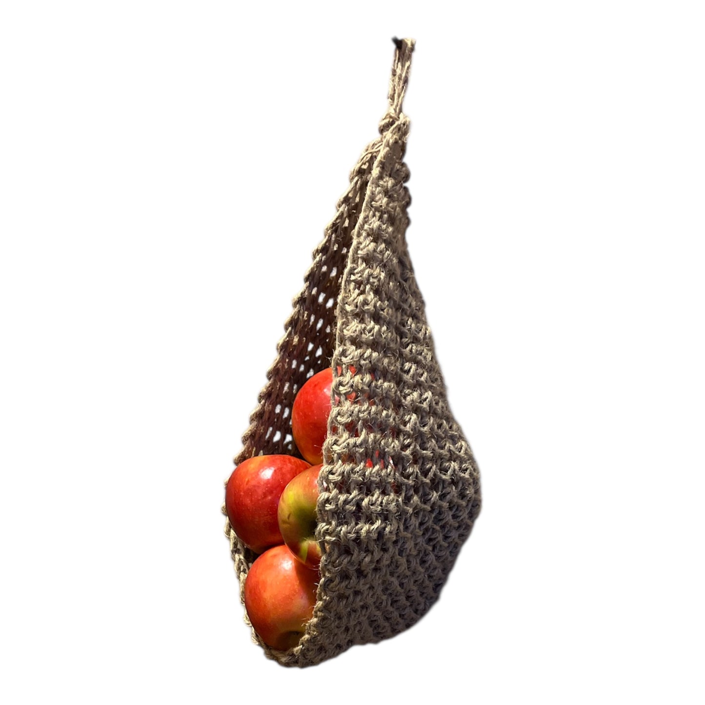 Hanging basket, crocheted