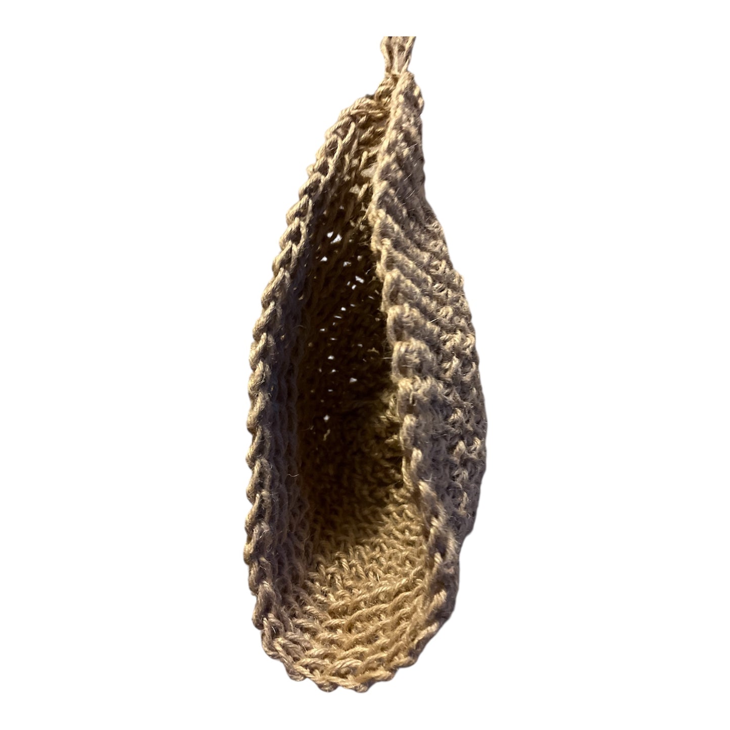 Hanging basket, crocheted