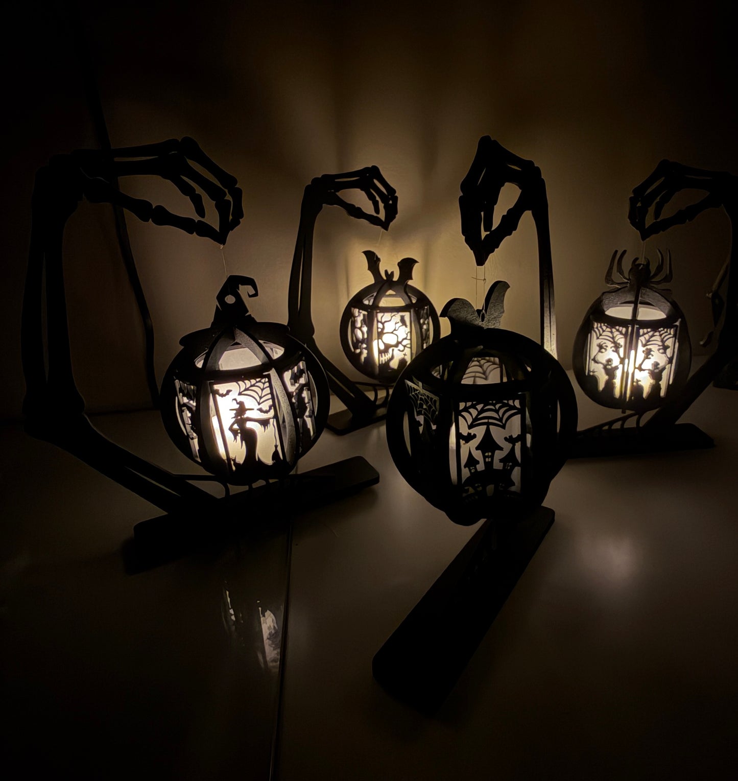 Light-Up Halloween Pumpkin Lantern | Handmade Wooden Halloween Décor