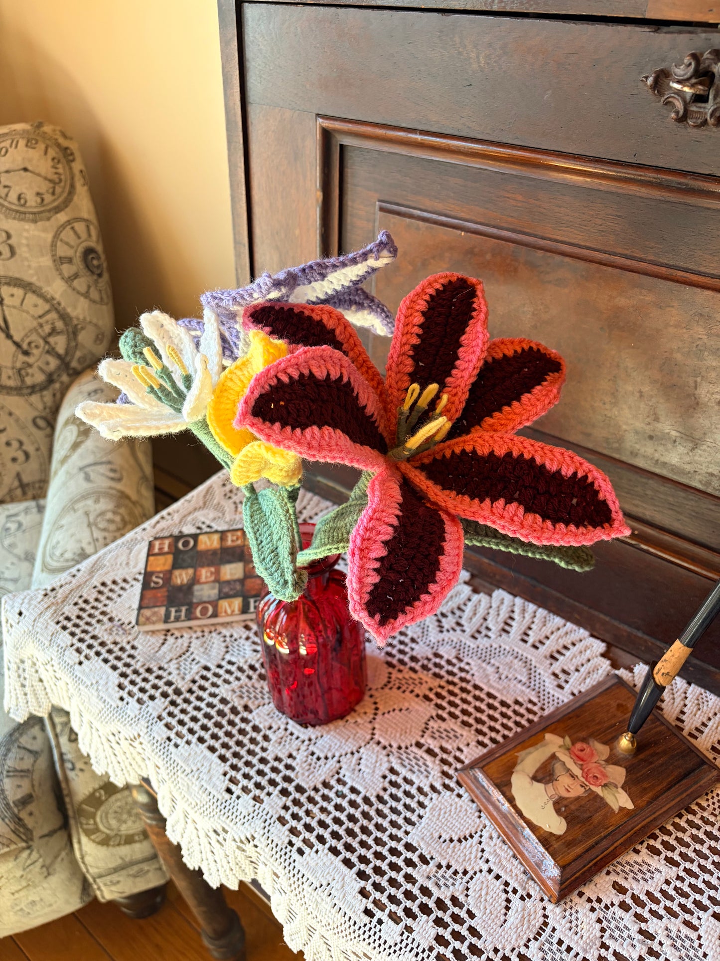 Tiger Lilies, Crocheted