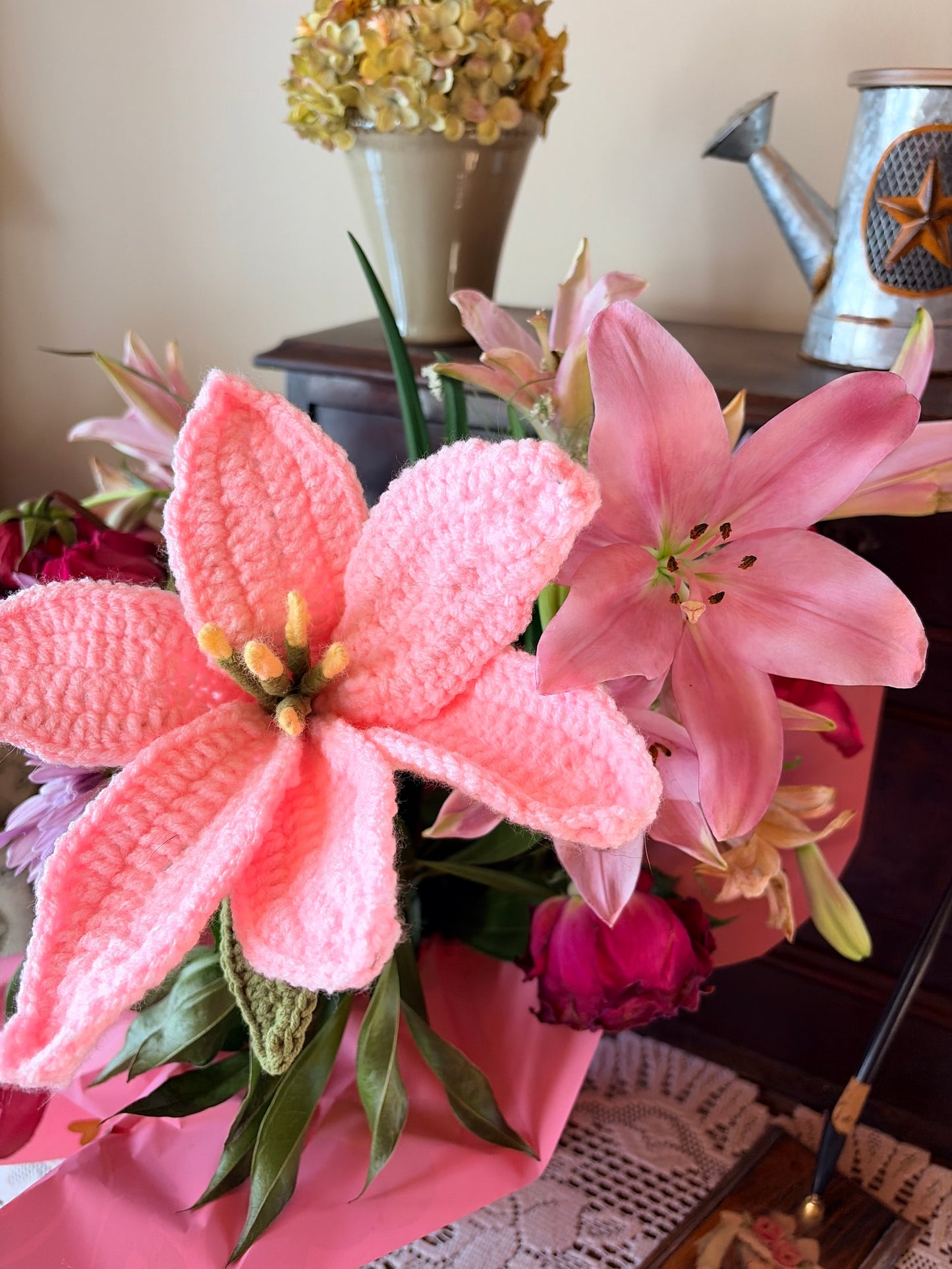 Tiger Lilies, Crocheted