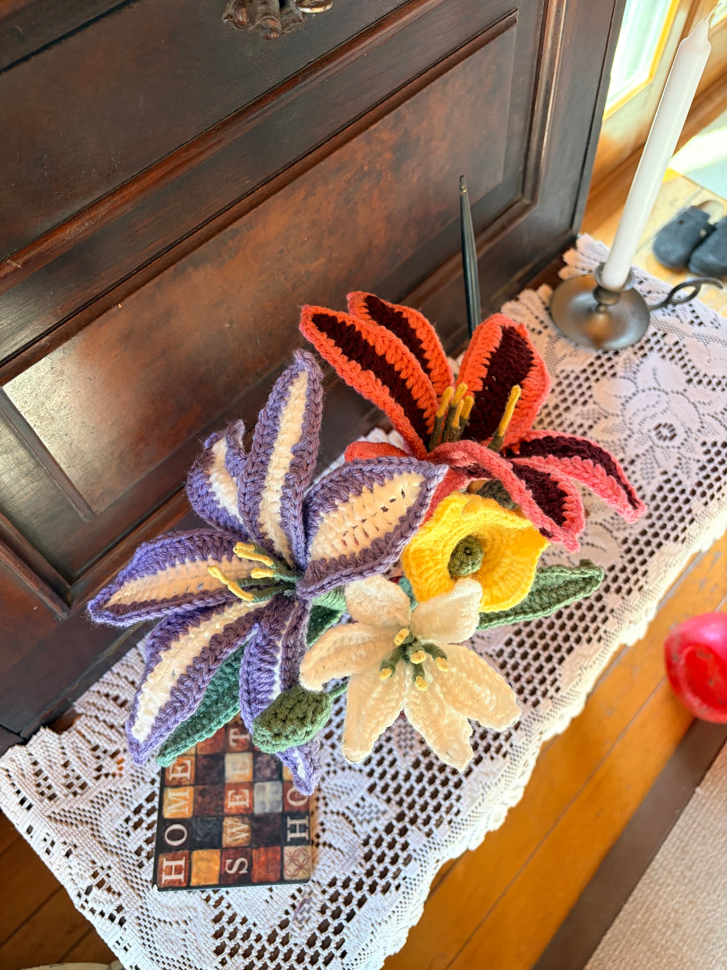 Tiger Lilies, Crocheted