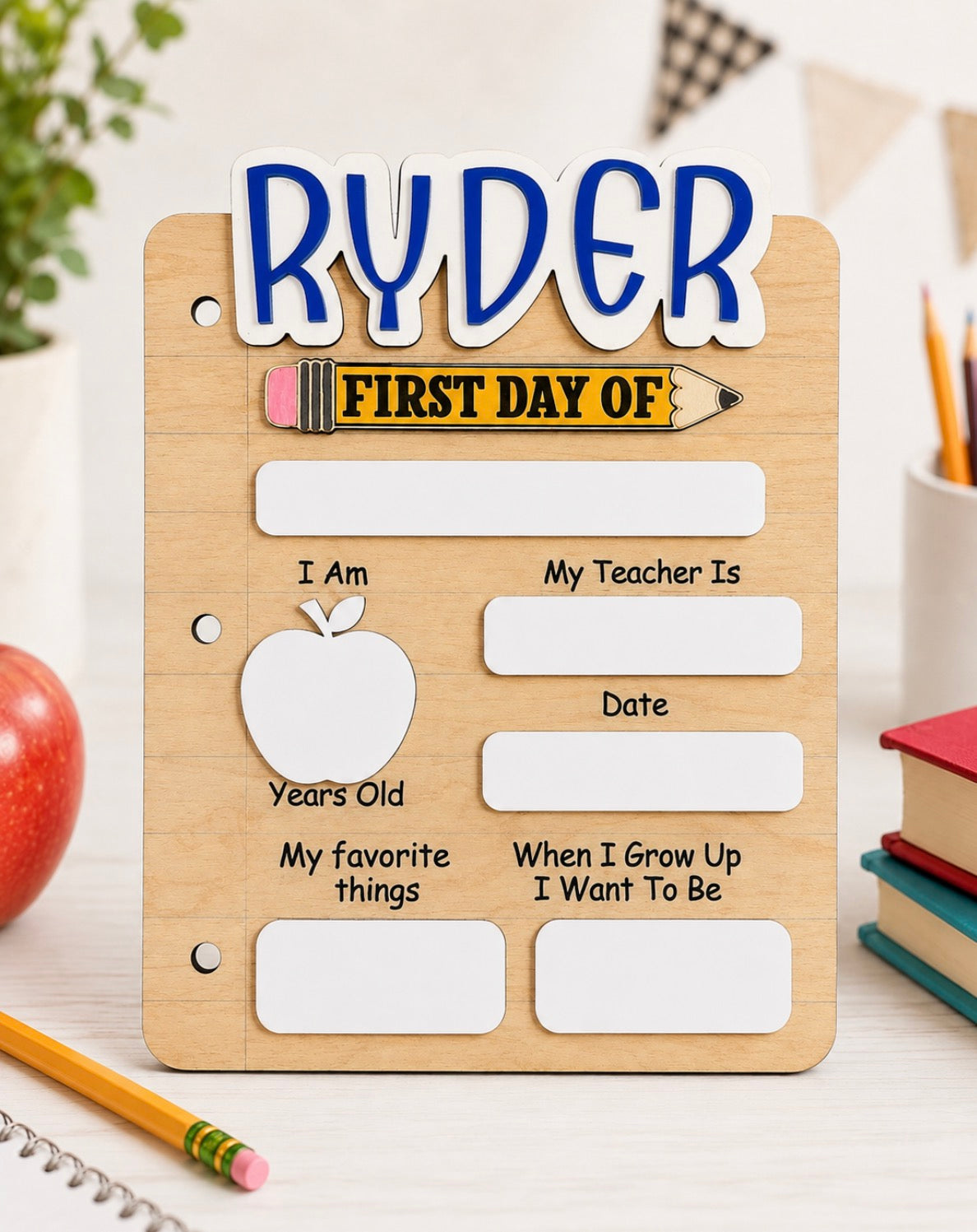 Personalized First Day of School Dry-Erase Board