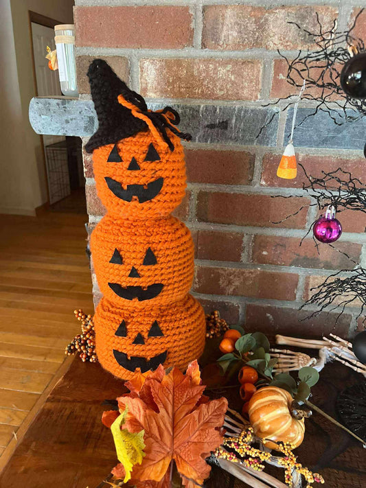 Stacked Crocheted Pumpkins