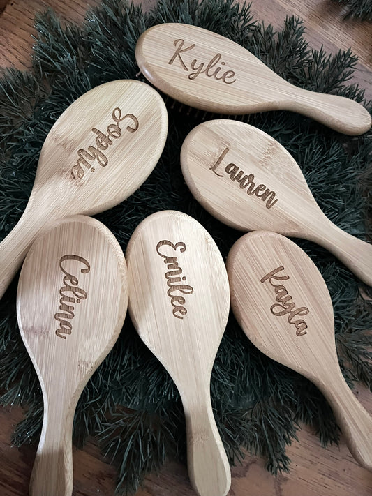Bamboo Hairbrushes, Engraveable