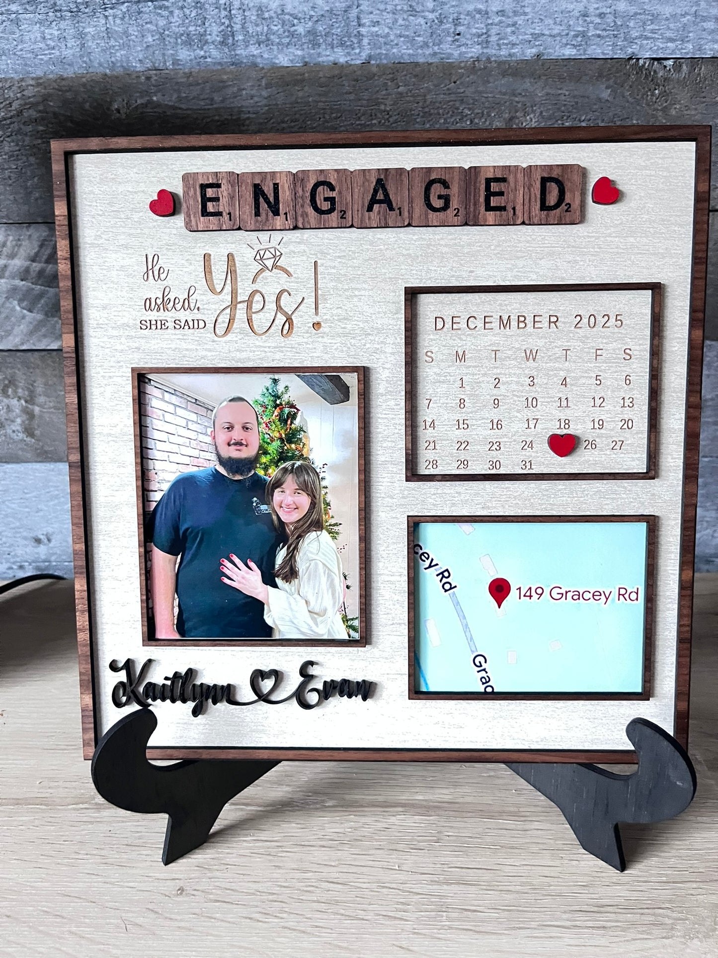 Custom Wood Engagement Sign