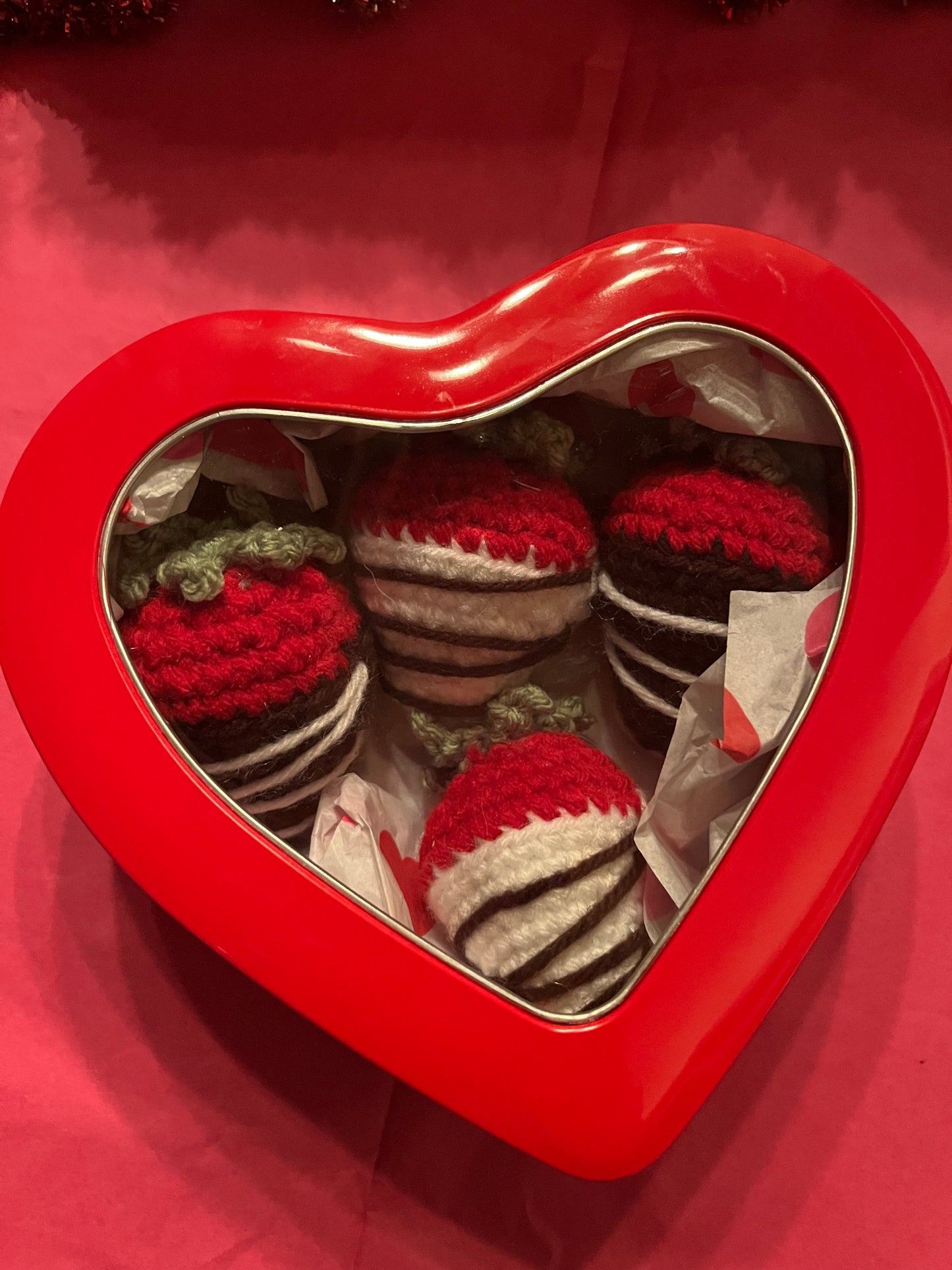 Crocheted "Chocolate Covered" Strawberries